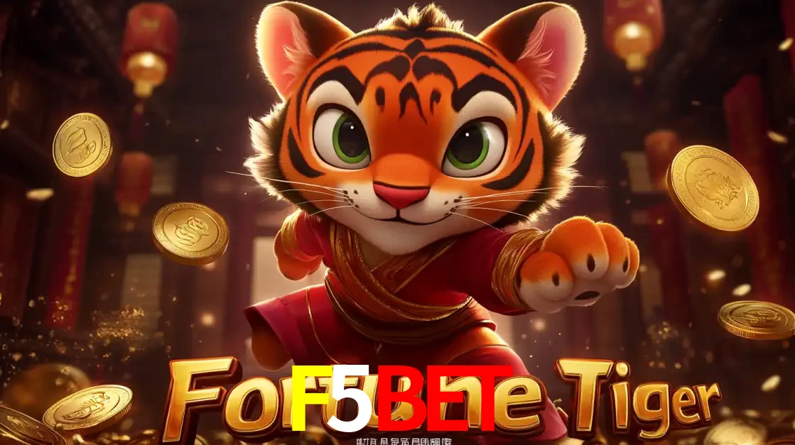 O carismático mascote do jogo de slot Fortune Tiger, um tigre fofo em pose de artes marciais, pronto para trazer sorte e multiplicadores de ganhos no cassino online F5BET.